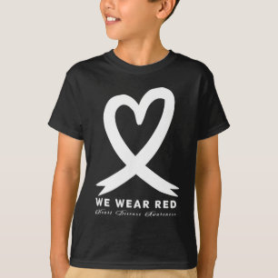 Camiseta Vá Vermelho Em Fevereiro Conscientização Saúde Doe