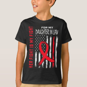 Camiseta Vá Vermelho Sua Luta Filha Nora Doença Cardíaca Nó