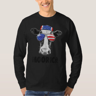 Camiseta Vaca 4 De Julho Moorica Merica Men American Flag S