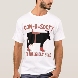 Camiseta Vaca A Socky A Bicicleta Hillbilly