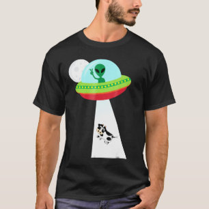 Camiseta Vaca Abdução de Alien Ficção Científica Ovni