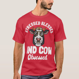 Camiseta Vaca Abençoada E Vaca Farmadora Obcecada