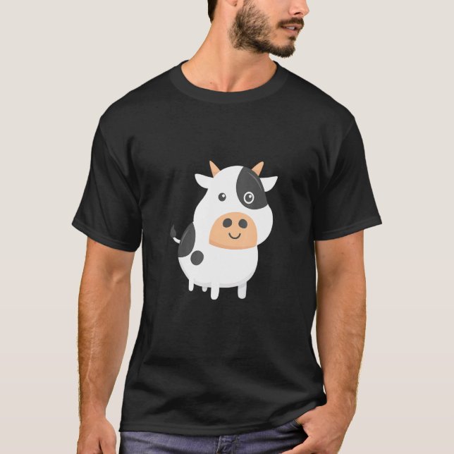 Camiseta Vaca Adorável Bebe Vaca Fofa Vaca (Frente)