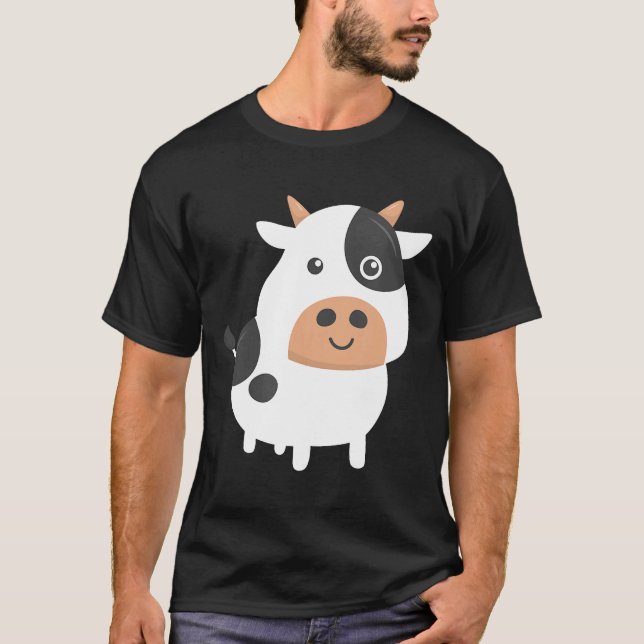 Camiseta Vaca Adorável e Bezerro Bebê Fofo Vaca (Frente)