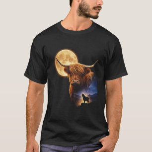 Camiseta Vaca Alta Celestial Uivando Lua Vintage 90 Re