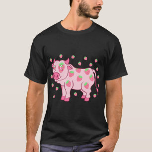 Camiseta Vaca Ama Morango Fruta Leite Por Fora Ruas Frutíco
