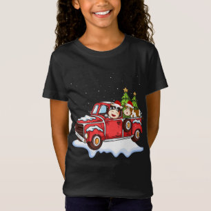 Camiseta Vaca Andando Caminhão Vermelho Natal Pajama Xmas V