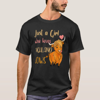 Camiseta Vaca Apenas Uma Garota Que Ama Vacas das Terras Al