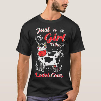 Camiseta Vaca Apenas Uma Garota Que Ama Vacas Fazenda Fazen
