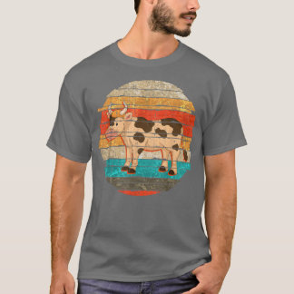 Camiseta Vaca Aquecedora Da Fazenda De Animais Retro
