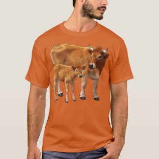 Camiseta Vaca Aubrac e vitelo