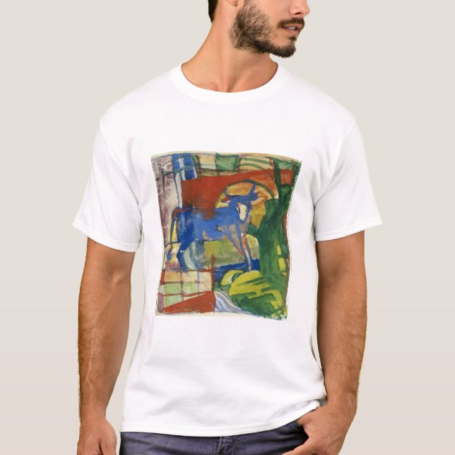 Camiseta Vaca azul, 1914 (tempera no papel) (Frente)