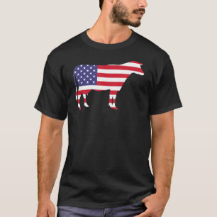 Camiseta Vaca Bandeira Americana 4 De Julho EUA América