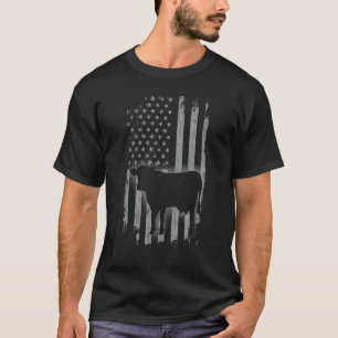 Camiseta Vaca Bandeira Americana Animal de Fazenda Legal Pa