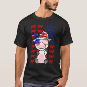 Camiseta Vaca Bandeira Americana Vaca Patriótica 4 De Julho