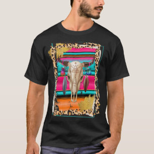 Camiseta VACA BOHO Estampa de Vaca com Padrão de Leopardo S