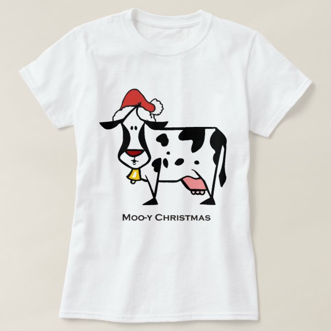 Camiseta Vaca bonito do Natal (Frente do Design)