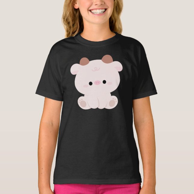 Camiseta Vaca branca (Frente)