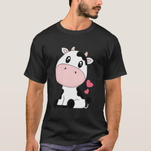Camiseta Vaca branca-branca-Impressão, branca-branca-branca