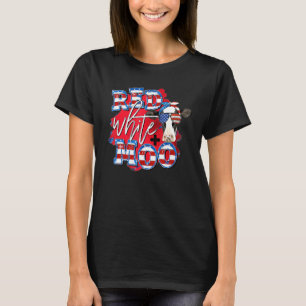 Camiseta Vaca branca e azul-maruca com Bandana 4 de julho