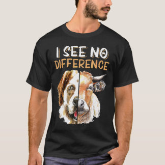 Camiseta Vaca Cachorro Rosto Não Vejo Diferença Vegan Veget