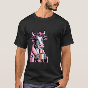 Camiseta Vaca Café Manhã Animal Engraçado Cansado