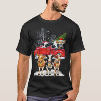 Camiseta Vaca Caminhão Vermelho Merry Fazenda de Natal ama