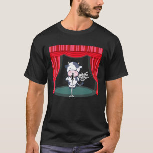 Camiseta Vaca cantando no palco com microfone para fazendei