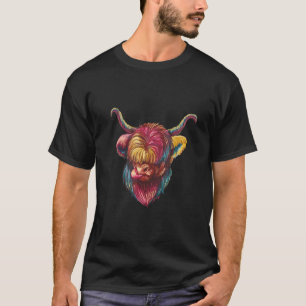 Camiseta Vaca Colorida das Terras Altas Escocesas