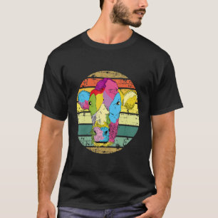 Camiseta Vaca Colorida Vaca Vintage Fazendeiro Animal de Fa