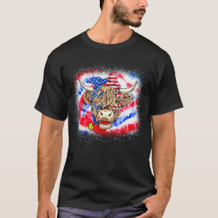 Camiseta Vaca Com Faixa E Óculos Da Bandeira Dos EUA 4 De J