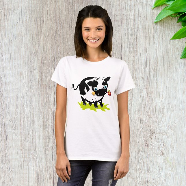 Camiseta Vaca Com Flor (Criador carregado)