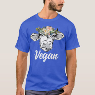 Camiseta Vaca Com Flor Vegan Estilo De Vida Engraçado Veget
