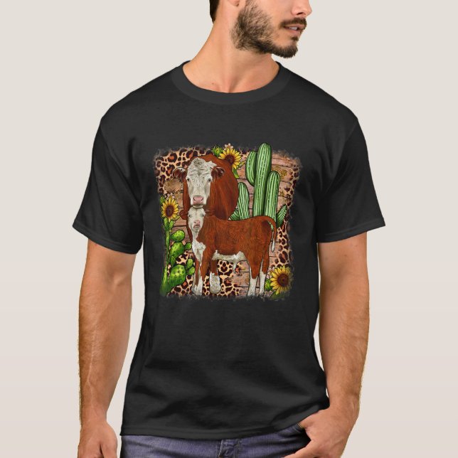 Camiseta Vaca Com Girassol E Deserto De Cacto (Frente)