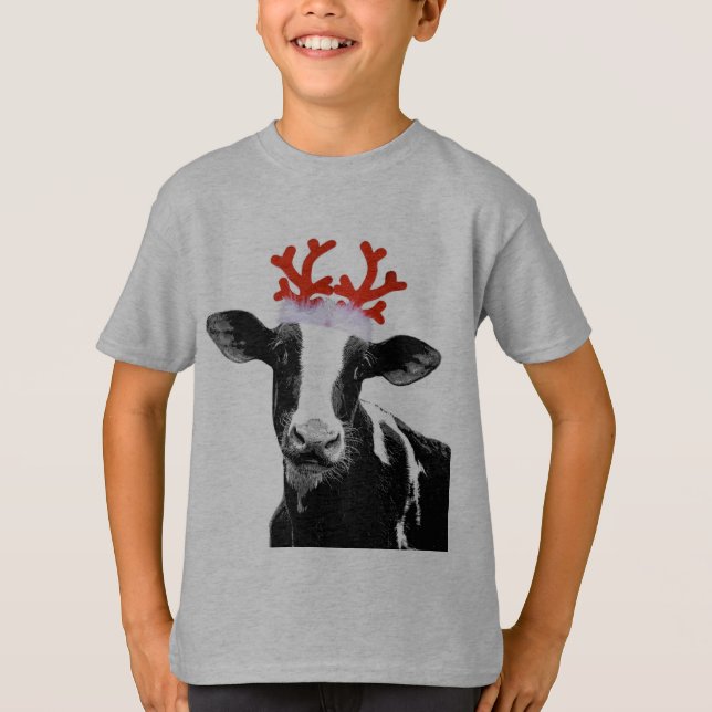 Camiseta Vaca com Rebelde Antlers (Frente)