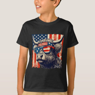Camiseta Vaca com sunga da bandeira americana 4 de julho fa