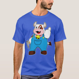Camiseta Vaca como artesão com martelo