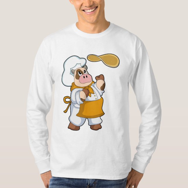 Camiseta Vaca como cozinhar com Dough (Frente)