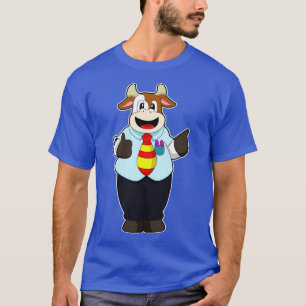 Camiseta Vaca como professor com gravata