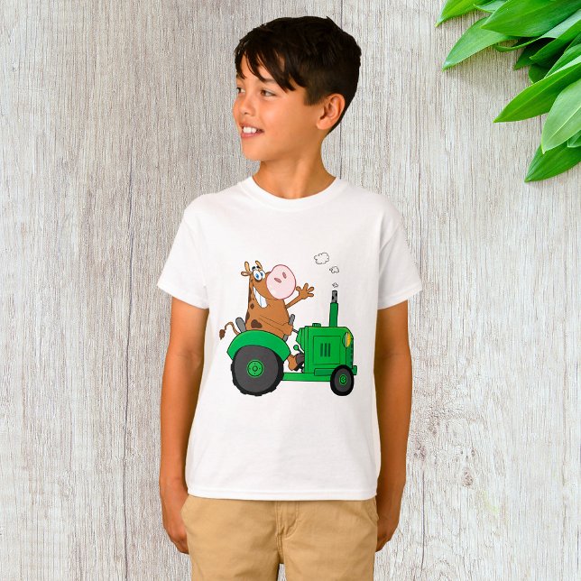 Camiseta Vaca Conduzindo Um Trator (Criador carregado)