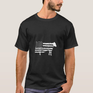 Camiseta Vaca da Bandeira Americana Grunge