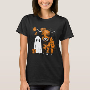 Camiseta Vaca das Terras Altas Assustadora e Desenho de Hal