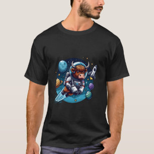 Camiseta Vaca das Terras Altas Astronauta com Planeta Voand