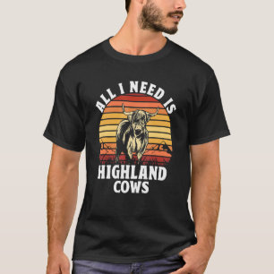 Camiseta Vaca das Terras Altas da Escócia Gado das Terras A