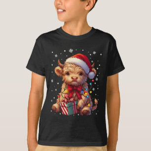 Camiseta Vaca das Terras Altas da Feira de Natal nas Terras