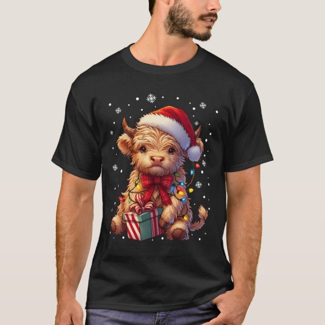 Camiseta Vaca das Terras Altas da Feira de Natal nas Terras (Frente)