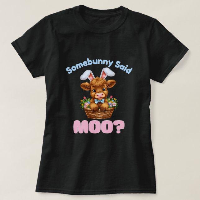 Camiseta Vaca das Terras Altas da Páscoa  (Frente do Design)