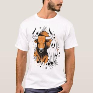 Camiseta Vaca das Terras Altas de Halloween Outono Fofo