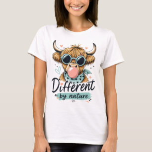 Camiseta Vaca das Terras Altas Diferente por Natureza Cute