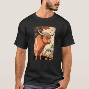 Camiseta Vaca das Terras Altas do Gado Escocês Ukiyo Premiu